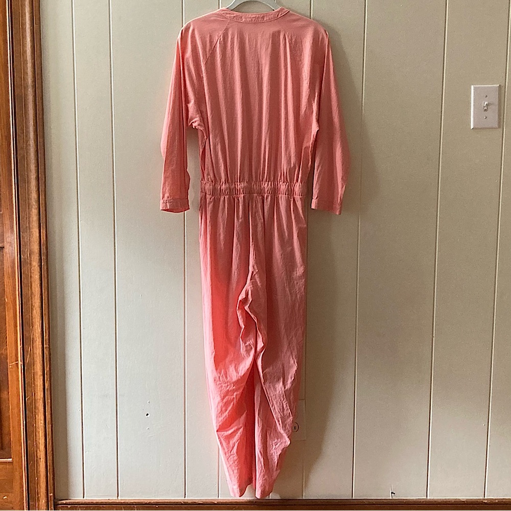 ⭐️ Stateside Long Sleeved 100% Button Down Cotton Jumpsuit Small Coral - Picture 4 of 12
